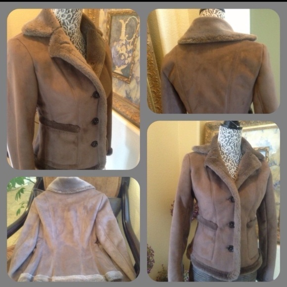 Ann Taylor Jackets & Blazers - Taupe Suede like jacket from Ann Taylor.